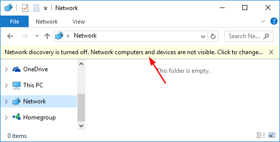 network discovery settings